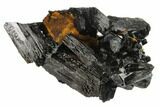 Black Tourmaline (Schorl) Crystals & Goethite - Namibia #132221-1